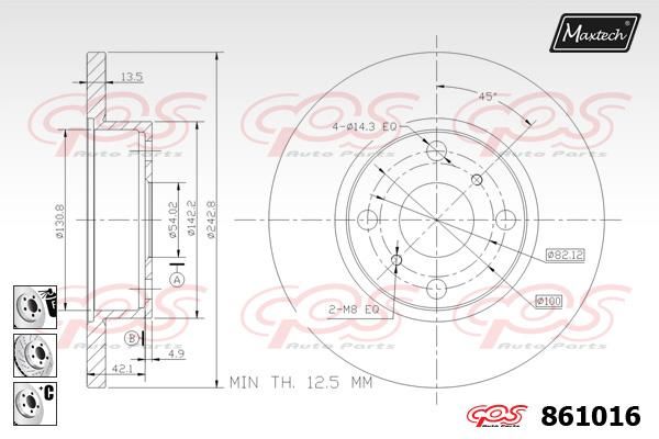 MAXTECH Bremžu diski 861016.6980