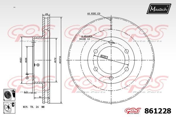 MAXTECH Bremžu diski 861228.6060