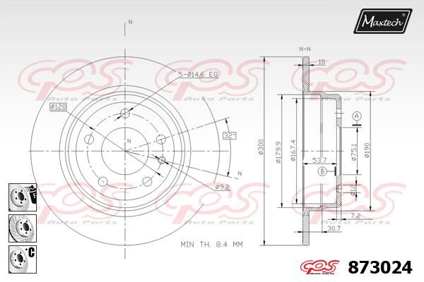 MAXTECH Bremžu diski 873024.6980