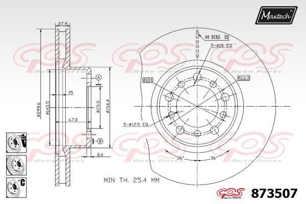 MAXTECH Тормозной диск 873507.6980