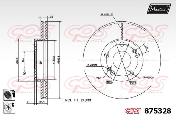 MAXTECH Bremžu diski 875328.6060