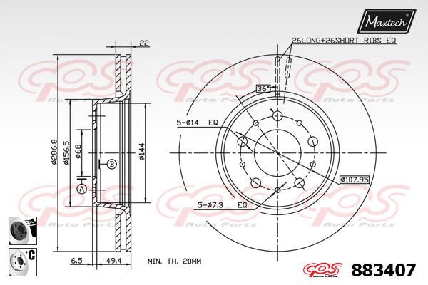 MAXTECH Bremžu diski 883407.6060