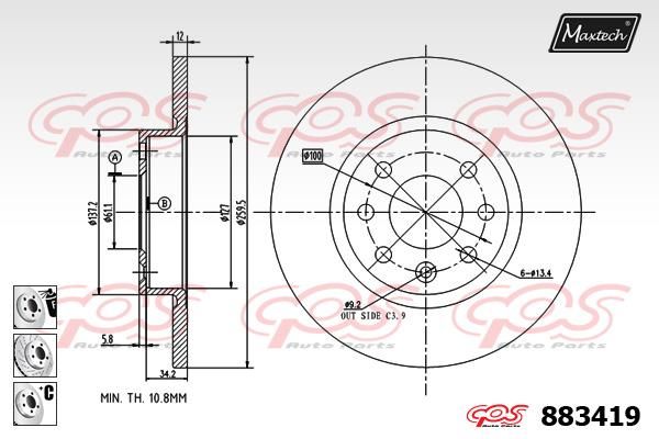 MAXTECH Bremžu diski 883419.6980