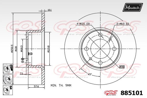 MAXTECH Bremžu diski 885101.6880