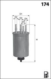 MECAFILTER Топливный фильтр ELG5332