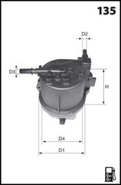 MECAFILTER Топливный фильтр ELG5376