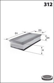 MECAFILTER Воздушный фильтр ELP9257