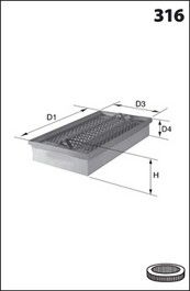 MECAFILTER Gaisa filtrs FA3168