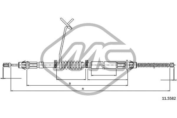 METALCAUCHO Тросик, cтояночный тормоз 81855