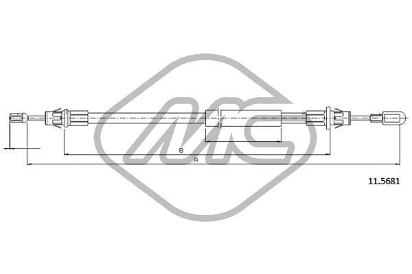 METALCAUCHO Тросик, cтояночный тормоз 81856