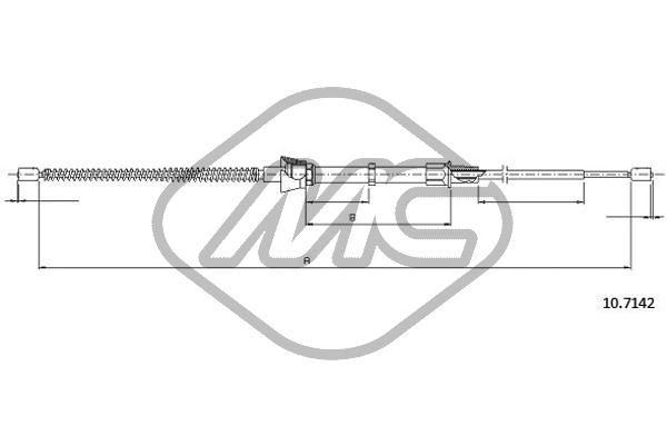 METALCAUCHO Тросик, cтояночный тормоз 83776