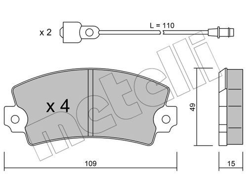 METELLI Комплект тормозных колодок, дисковый тормоз 22-0005-4