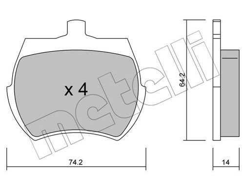 METELLI Комплект тормозных колодок, дисковый тормоз 22-0019-0