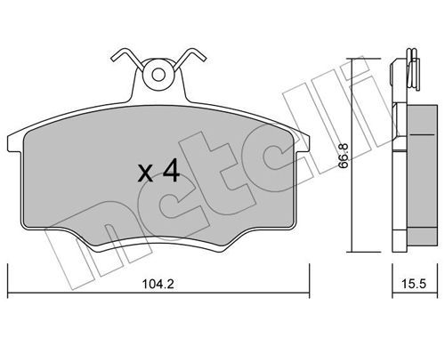 METELLI Комплект тормозных колодок, дисковый тормоз 22-0024-1