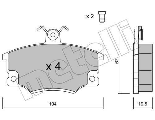 METELLI Комплект тормозных колодок, дисковый тормоз 22-0030-0