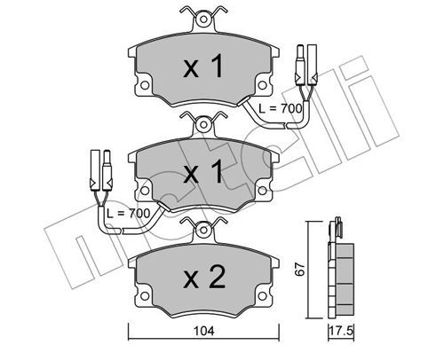 METELLI Комплект тормозных колодок, дисковый тормоз 22-0030-2