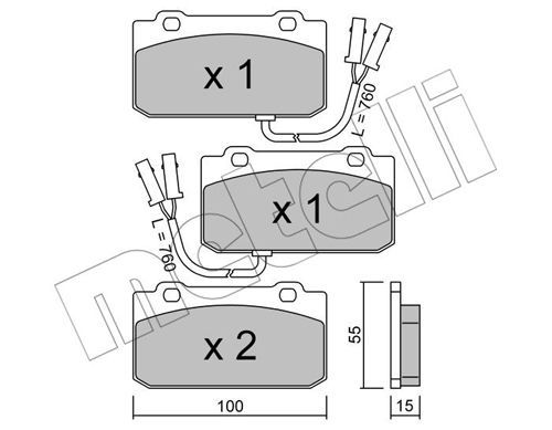 METELLI Комплект тормозных колодок, дисковый тормоз 22-0040-1