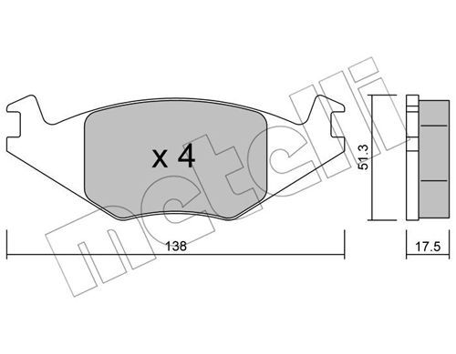 METELLI Комплект тормозных колодок, дисковый тормоз 22-0047-0