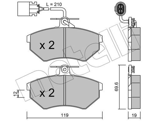 METELLI Комплект тормозных колодок, дисковый тормоз 22-0050-1