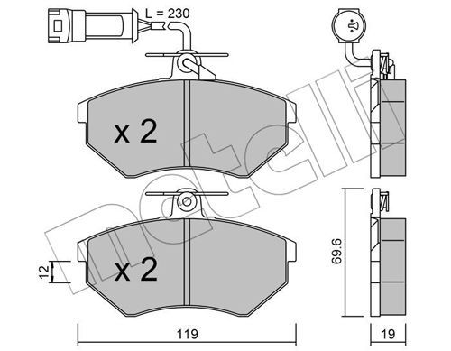 METELLI Комплект тормозных колодок, дисковый тормоз 22-0050-3