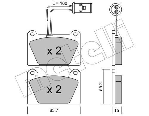 METELLI Комплект тормозных колодок, дисковый тормоз 22-0052-1