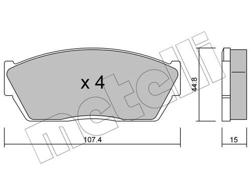 METELLI Комплект тормозных колодок, дисковый тормоз 22-0054-0