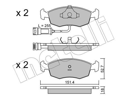 METELLI Комплект тормозных колодок, дисковый тормоз 22-0094-0