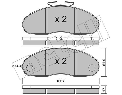 METELLI Комплект тормозных колодок, дисковый тормоз 22-0111-2