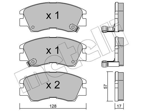 METELLI Комплект тормозных колодок, дисковый тормоз 22-0115-0