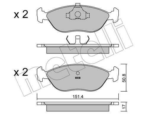METELLI Комплект тормозных колодок, дисковый тормоз 22-0126-0