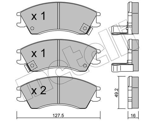 METELLI Комплект тормозных колодок, дисковый тормоз 22-0160-0