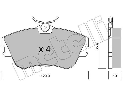 METELLI Комплект тормозных колодок, дисковый тормоз 22-0164-0