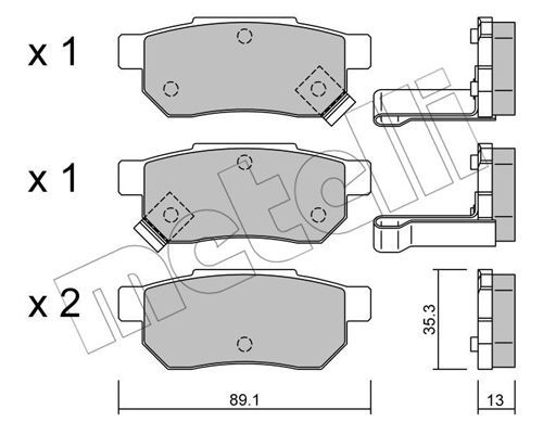 METELLI Комплект тормозных колодок, дисковый тормоз 22-0170-1