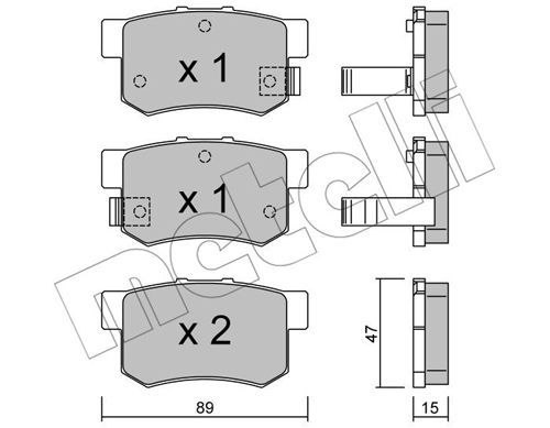 METELLI Комплект тормозных колодок, дисковый тормоз 22-0173-0