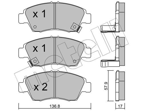 METELLI Комплект тормозных колодок, дисковый тормоз 22-0175-0