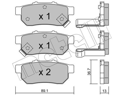 METELLI Комплект тормозных колодок, дисковый тормоз 22-0176-1