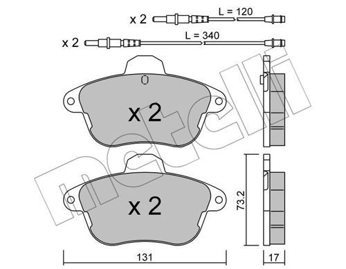 METELLI Комплект тормозных колодок, дисковый тормоз 22-0184-1