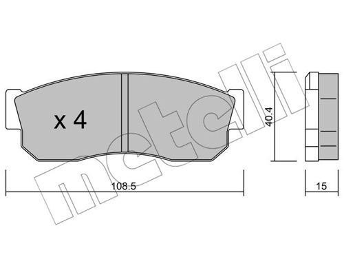 METELLI Комплект тормозных колодок, дисковый тормоз 22-0202-0