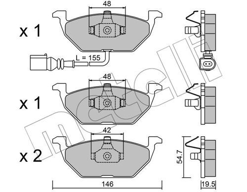 METELLI Комплект тормозных колодок, дисковый тормоз 22-0211-2