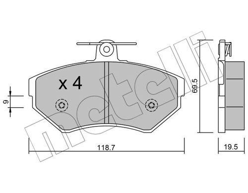 METELLI Комплект тормозных колодок, дисковый тормоз 22-0215-0