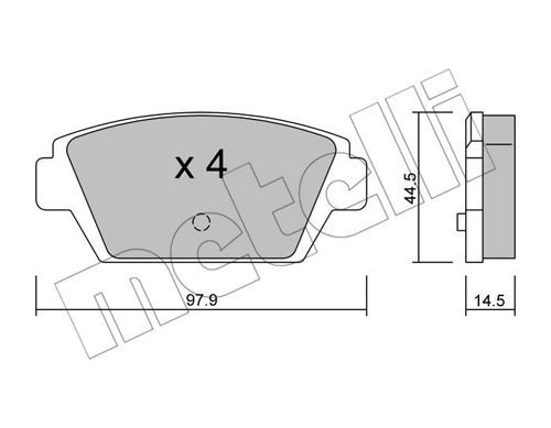 METELLI Комплект тормозных колодок, дисковый тормоз 22-0226-0
