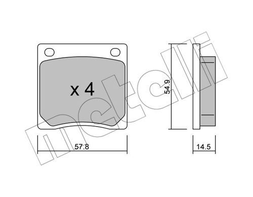 METELLI Комплект тормозных колодок, дисковый тормоз 22-0229-0