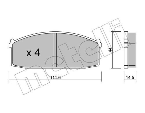 METELLI Комплект тормозных колодок, дисковый тормоз 22-0245-0