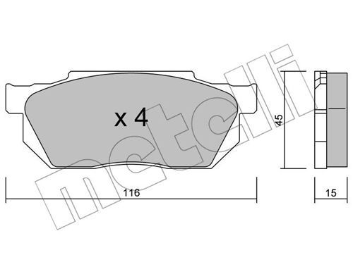 METELLI Комплект тормозных колодок, дисковый тормоз 22-0247-0