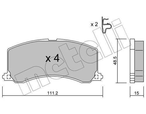 METELLI Комплект тормозных колодок, дисковый тормоз 22-0248-0