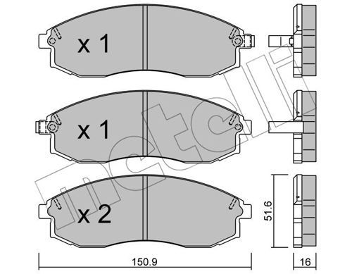 METELLI Комплект тормозных колодок, дисковый тормоз 22-0306-1