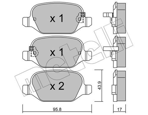 METELLI Комплект тормозных колодок, дисковый тормоз 22-0324-4