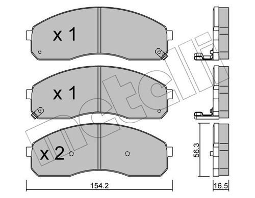 METELLI Комплект тормозных колодок, дисковый тормоз 22-0374-0
