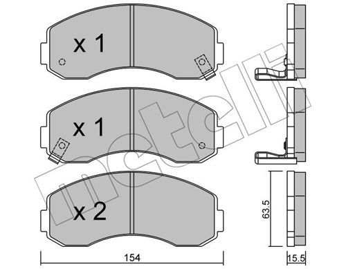 METELLI Комплект тормозных колодок, дисковый тормоз 22-0377-0