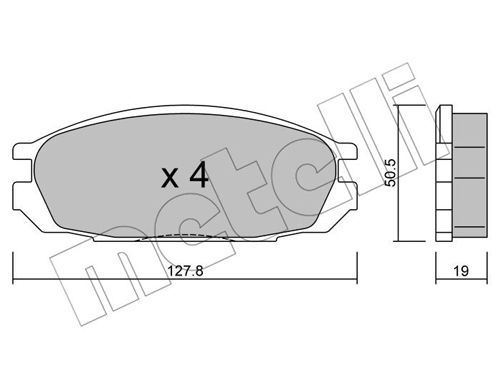 METELLI Комплект тормозных колодок, дисковый тормоз 22-0409-0
